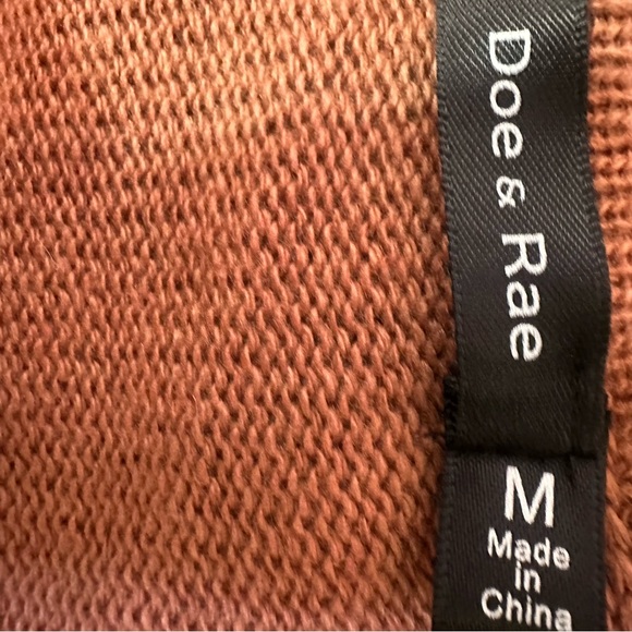 Doe & Rae NWT Cashmere Brown and Cream Striped Cardigan - Picture 9 of 11